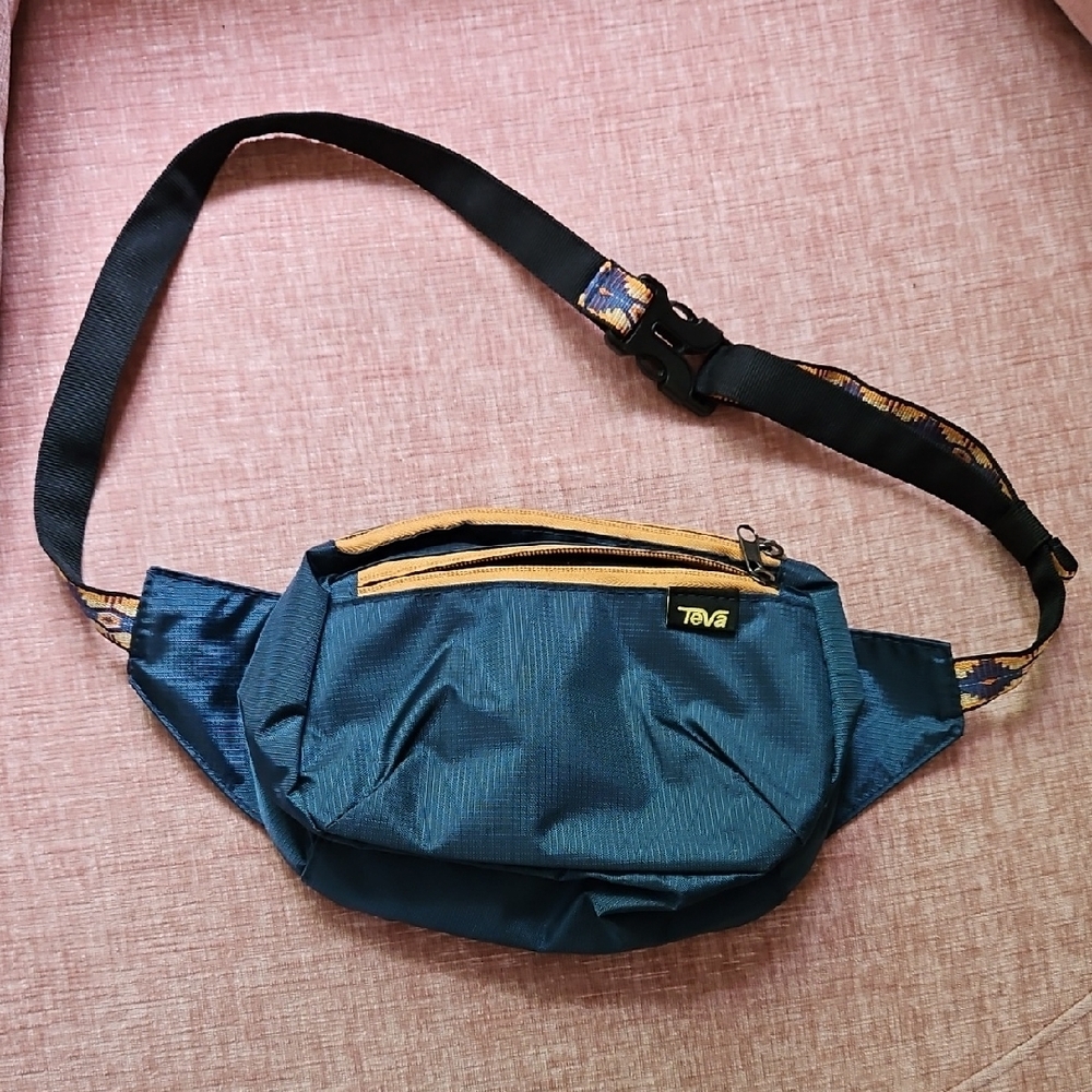 Teva Navy Waist Bag with Mustard Trim